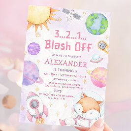 Weltraum-Astronaut aller Altersklassen Geburtstags Einladung