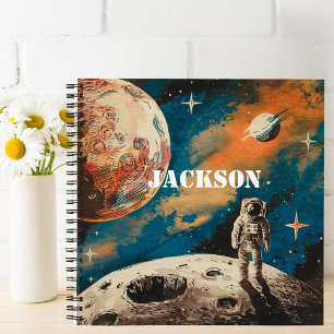 Weltraum-Astronaut, Aquarell, Benutzerdefiniert Notizblock
