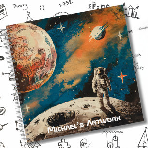 Weltraum-Astronaut, Astronomie Farbskizze Notizblock