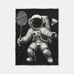 Weltraum Astronaut Badminton Spieler Shuttle Sport Fleecedecke