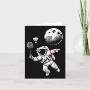 Weltraum Astronaut Badminton Spieler Shuttle Sport Karte
