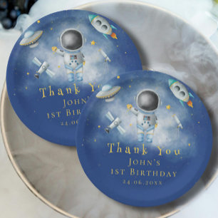 Weltraum Astronaut Boy Raketen ufo stars Birthday Pappteller