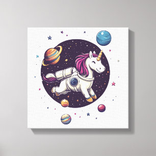 Weltraum-Astronaut-Einhorn (1) Leinwanddruck