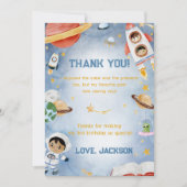 Weltraum Astronaut Geburtstag Danke Karte (Vorderseite)