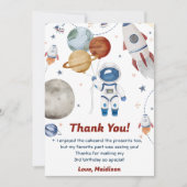 Weltraum Astronaut Geburtstag Danke Karte (Vorderseite)