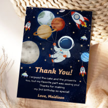 Weltraum Astronaut Geburtstag Danke Karte