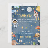 Weltraum Astronaut Geburtstag Danke Karte (Vorderseite)