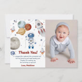 Weltraum Astronaut Geburtstag Danke Karte (Vorderseite)