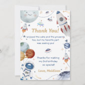 Weltraum Astronaut Geburtstag Danke Karte (Vorderseite)