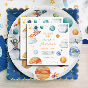 Weltraum-Astronaut Geburtstag Serviette