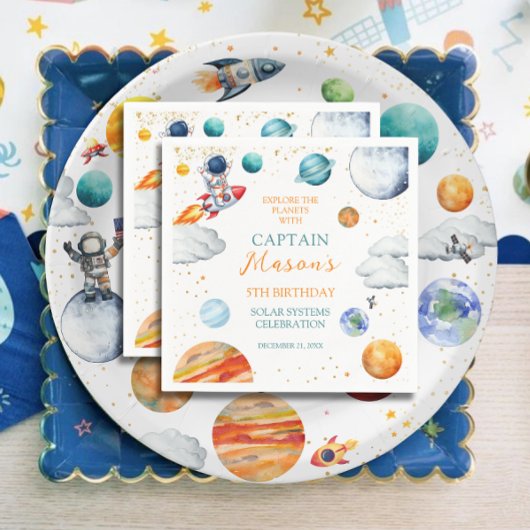 Weltraum-Astronaut Geburtstag Serviette