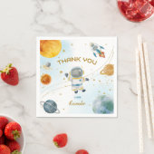 Weltraum-Astronaut Geburtstags Danke Serviette (Beispiel)