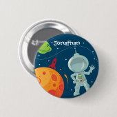 Weltraum-Astronaut Geburtstagsfavoriten-Button Button (Vorne & Hinten)