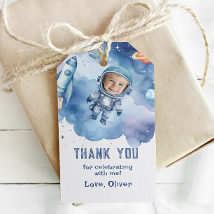 Weltraum-Astronaut Geburtstagsfoto Danke Geschenkanhänger