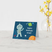 Weltraum-Astronaut Geburtstagskarte Karte (Gelbe Blume)