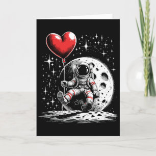 Weltraum-Astronaut Herz Bylloon Valentinstag Vale Karte