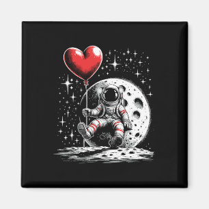 Weltraum Astronaut Herz Bylloon Valentinstag Vale Magnet
