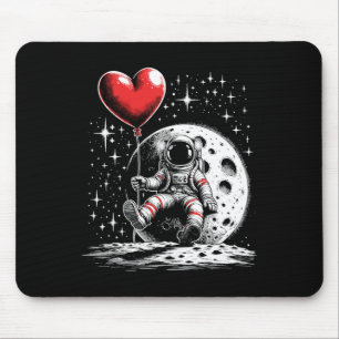 Weltraum Astronaut Herz Bylloon Valentinstag Vale Mousepad