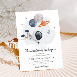 Weltraum-Astronaut-Junge-Baby-Party Einladung