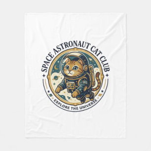 Weltraum-Astronaut-Katze-Vater-Geschenkidee - Welt Fleecedecke