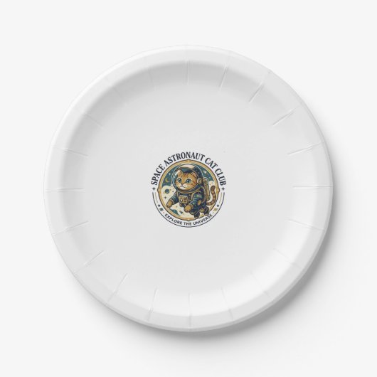 Weltraum-Astronaut-Katze-Vater-Geschenkidee - Welt Pappteller (Vorderseite)
