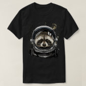 Weltraum Astronaut Raccoon konfrontiert Mülleimer T-Shirt (Design vorne)