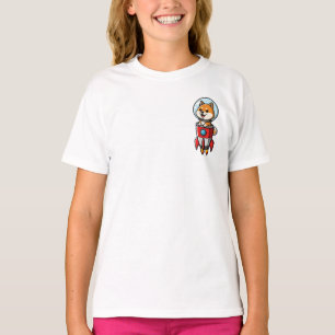 Weltraum Astronaut Welpe Rakete Kinder T-Shirt