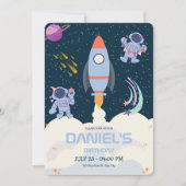 Weltraum-Astronaut zum Geburtstag Einladung (Vorderseite)