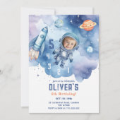 Weltraum-Astronauten-Countdown 5. Foto Einladung (Vorderseite)