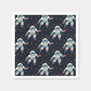 Weltraum-Astronauten-Papierteller Serviette