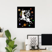 Weltraum-Astronauten Reiten Magische Einhorn Kosmi Poster (Heimbüro)