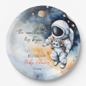 Weltraum-Astronautenduschanlage Pappteller (Vorderseite)