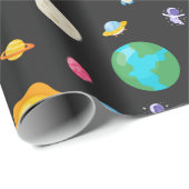 Weltraum-Astronautenflugzeuge zum Geburtstag Geschenkpapier (Rolleneckpunkt)