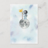 Weltraum-Astronautenrakete Windeln Raffle Babydusc Begleitkarte (Rückseite)