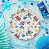 Weltraum-Astronautin Einladung zum ersten Geburtst Pappteller (Party)