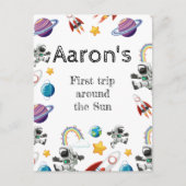 Weltraum-Astronautin Einladung zum ersten Geburtst Postkarte