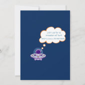 Weltraum-Astronautin Einladung zum Geburtstag (Rückseite)