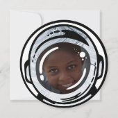 Weltraum-Astronautin Einladung zum Geburtstag Foto (Vorderseite)