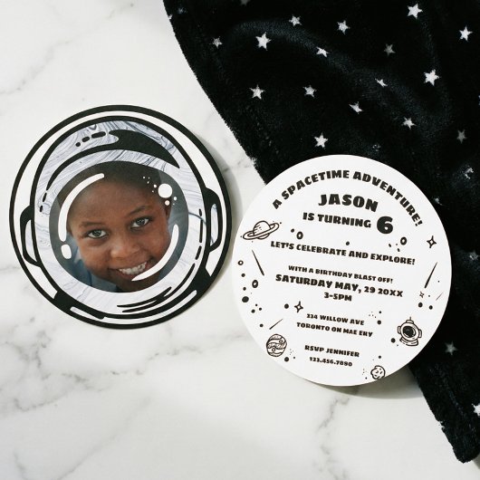 Weltraum-Astronautin Einladung zum Geburtstag Foto