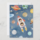 Weltraum-Astronautin jeden Alters Geburtstagsparty Einladung (Rückseite)