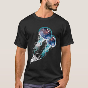 Weltraum-Astronautin Jellyfish Galaxy Tauchdurchle T-Shirt