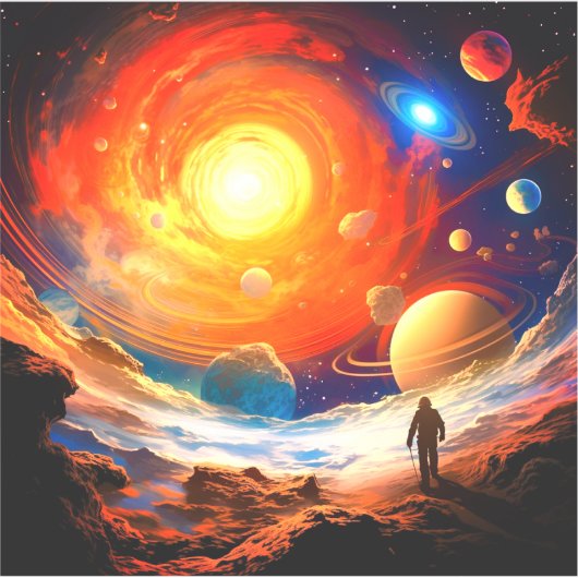 Weltraum Aufkleber (Vorderseite)