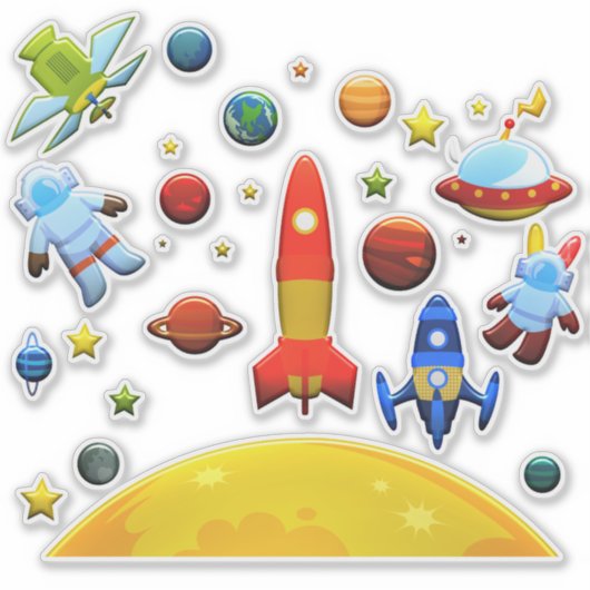 Weltraum Aufkleber (Vorderseite)
