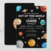 Weltraum - Aus diesem Kindergeburtstag der Welt Einladung (Vorne/Hinten)