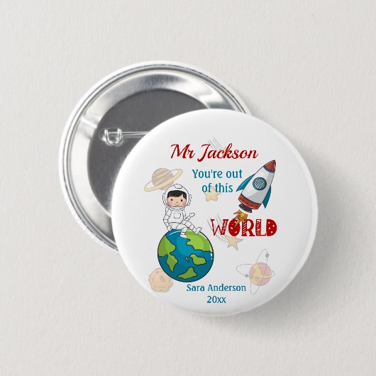 Weltraum aus dieser Lehrerbewertung Button (Vorne & Hinten)