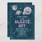 Weltraum aus dieser Welt zum Geburtstag Einladung (Vorne/Hinten)
