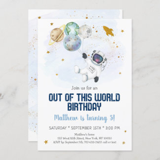 Weltraum aus dieser Welt zum Geburtstag Einladung