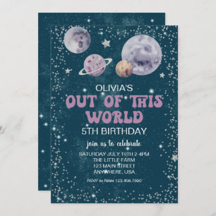 Weltraum aus dieser Welt zum Geburtstag Einladung