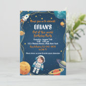 Weltraum aus dieser Welt zum Geburtstag Einladung (Stehend Vorderseite)