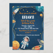 Weltraum aus dieser Welt zum Geburtstag Einladung (Vorne/Hinten)